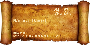 Nánási Dávid névjegykártya