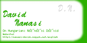 david nanasi business card
